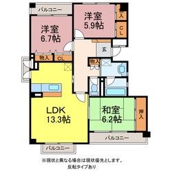 ユトリロ東田の物件間取画像